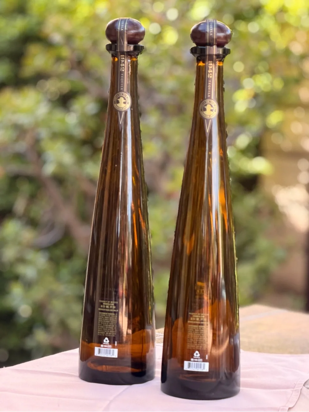 Don Julio 1942 Amber Tequila Bottle (Pair) Empty Bottles Only 1.75 L